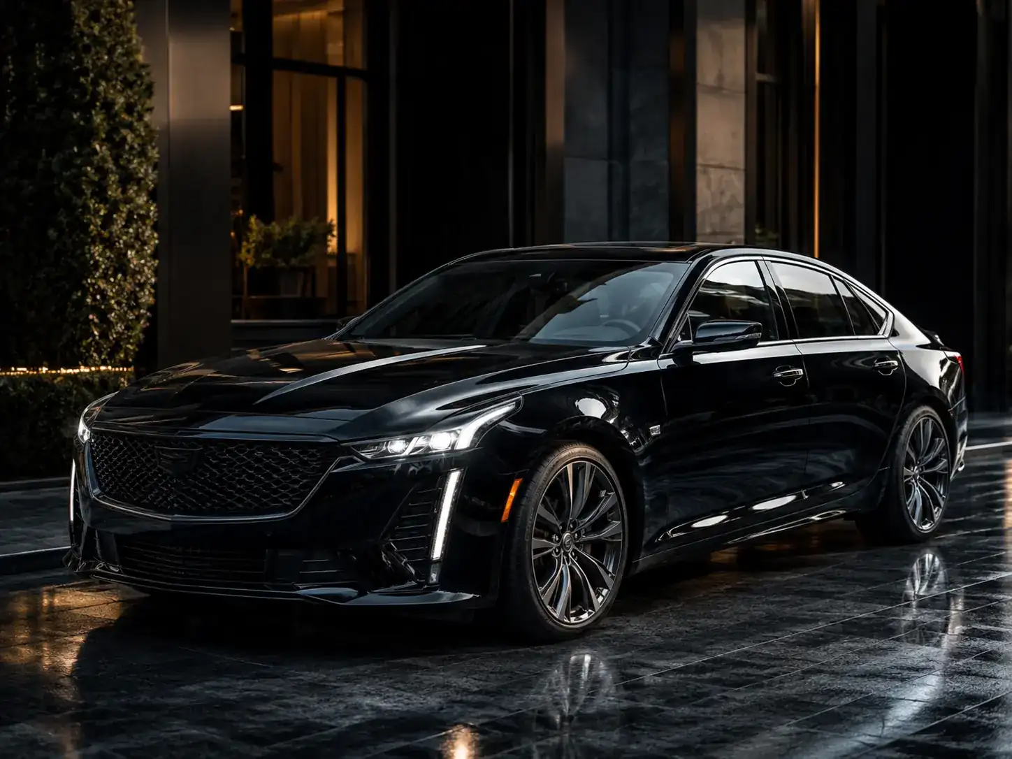 Black luxury sedan for chauffeur service in Guelph
